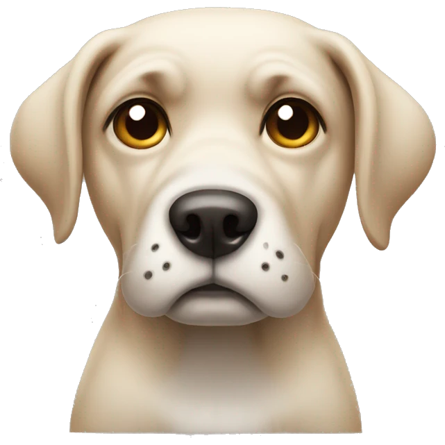 Offended looking dog emoji