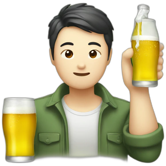 soju drinking beer emoji