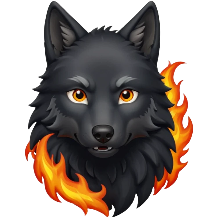 a black wolf blased emoji