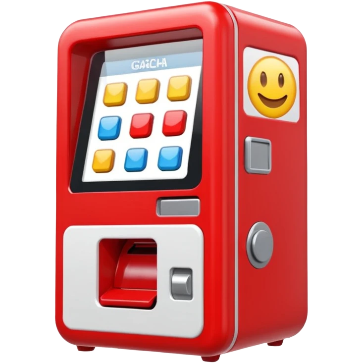 a red and white gacha machine emoji