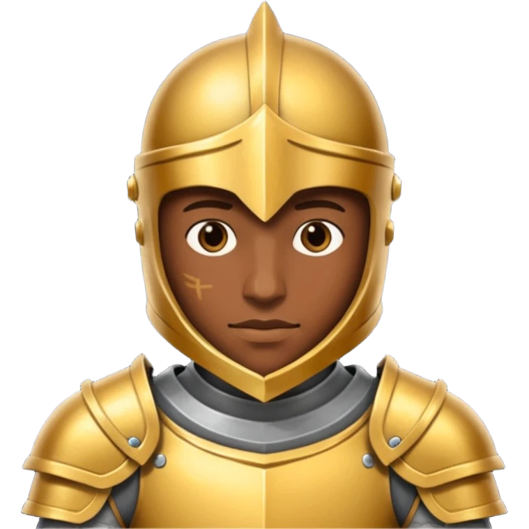 gold knight, brown skin emoji