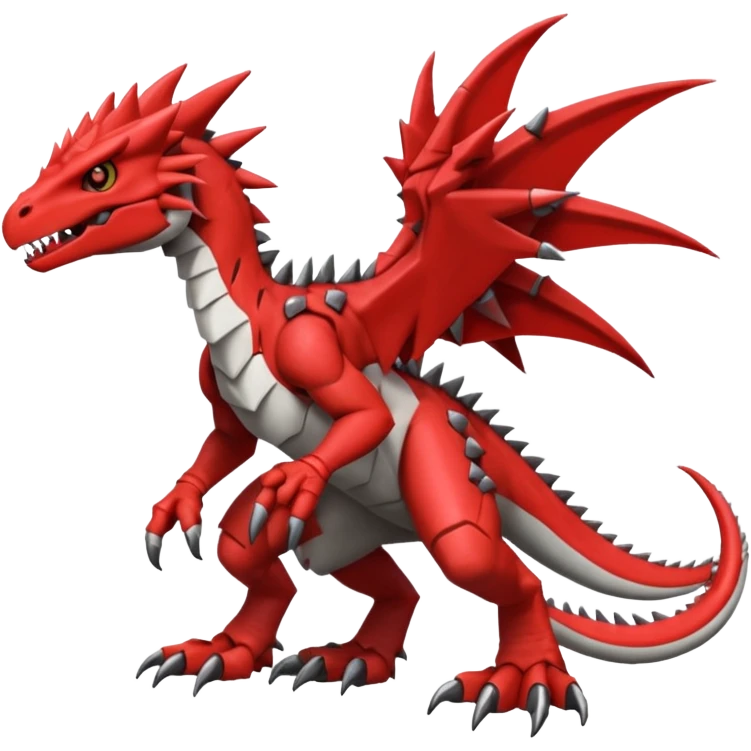 Cool Edgy Digimon-Fakemon-Guilmon-Velociraptor-Dragon full body emoji
