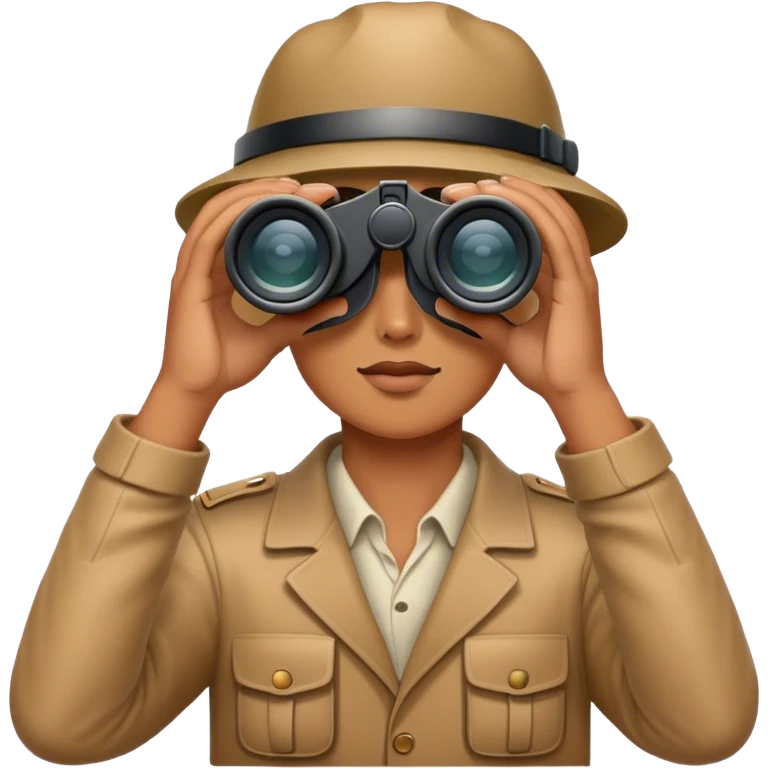 A person holding binoculars or a telescope, looking into the distance emoji