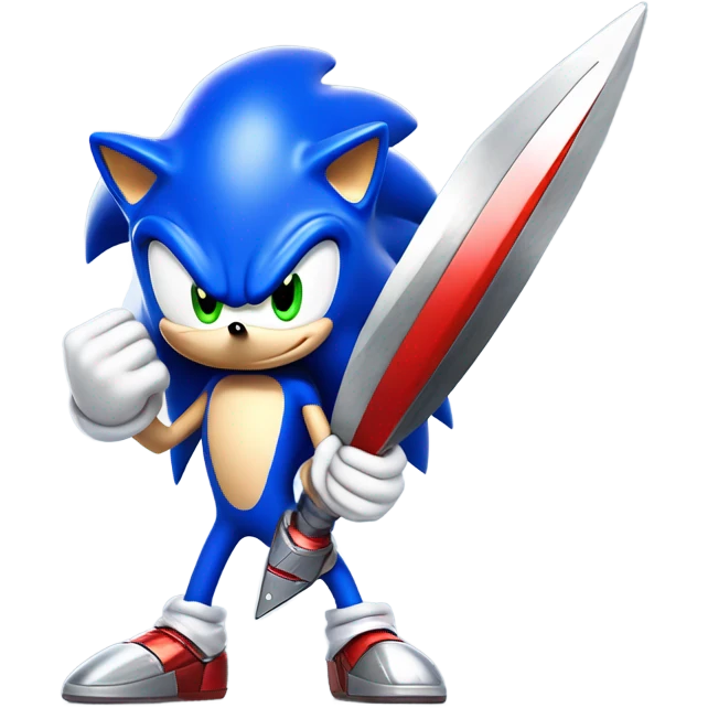 Sonic with a buster sword emoji