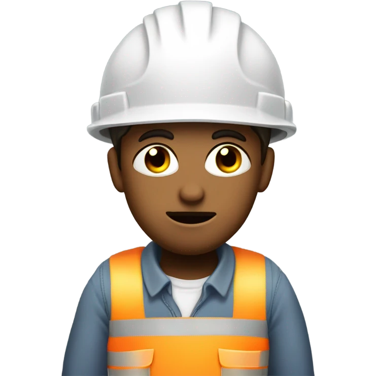 Construction worker rolling eyes emoji