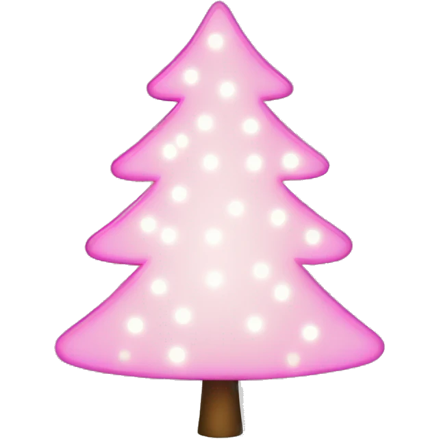 A christmas tree with pink and white light emoji