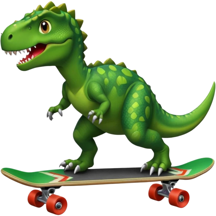 Dinosaur on a skateboard emoji