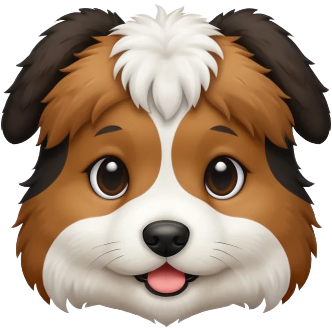 puppy with black, white, and brown fur emoji