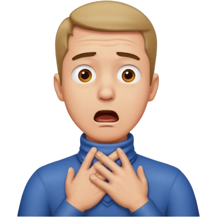 Guy holding his neck choking emoji