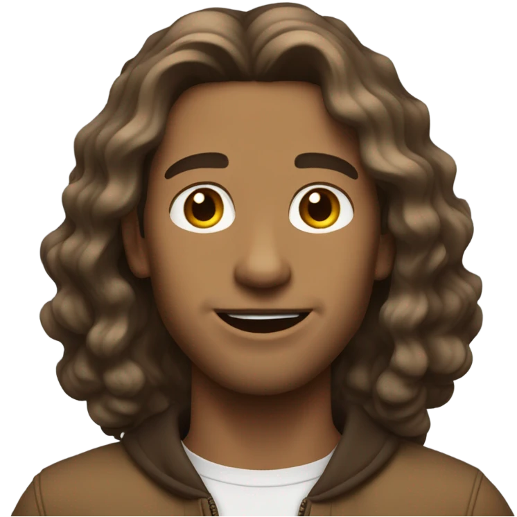 cool man wavy front hair, light brown with clean fade sides emoji