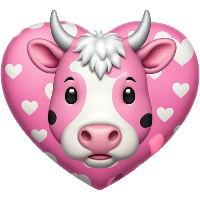 ultra realistic pink cow print heart emoji