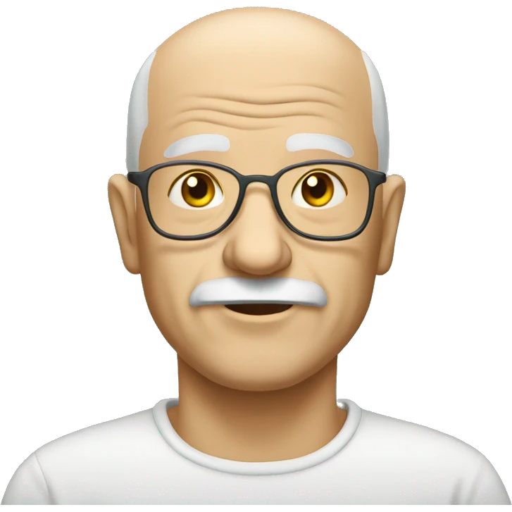 old bald man with glass emoji