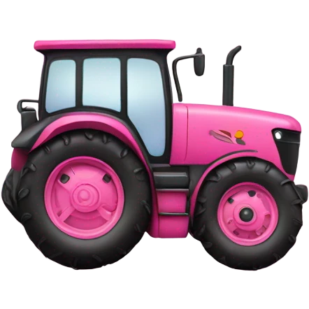 Pink ombre tractor with glitter emoji