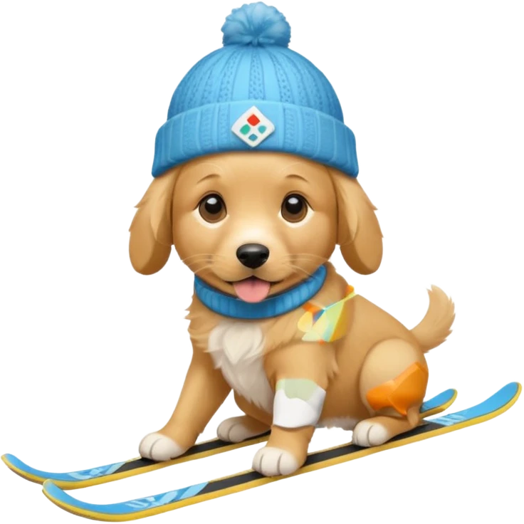 Puppy skiing emoji