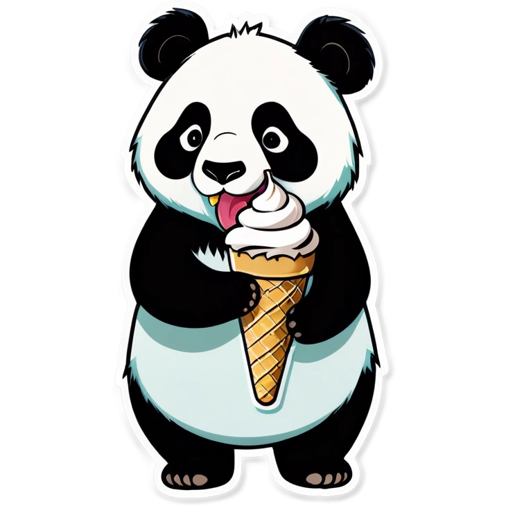 Panda eating ice cream emoji