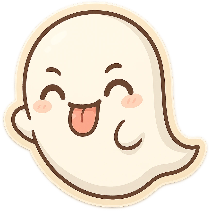playful ghost sticking out its tongue emoji