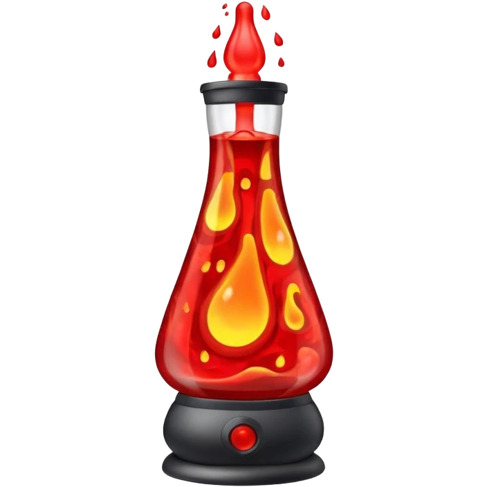 Lava lamp with red lava emoji