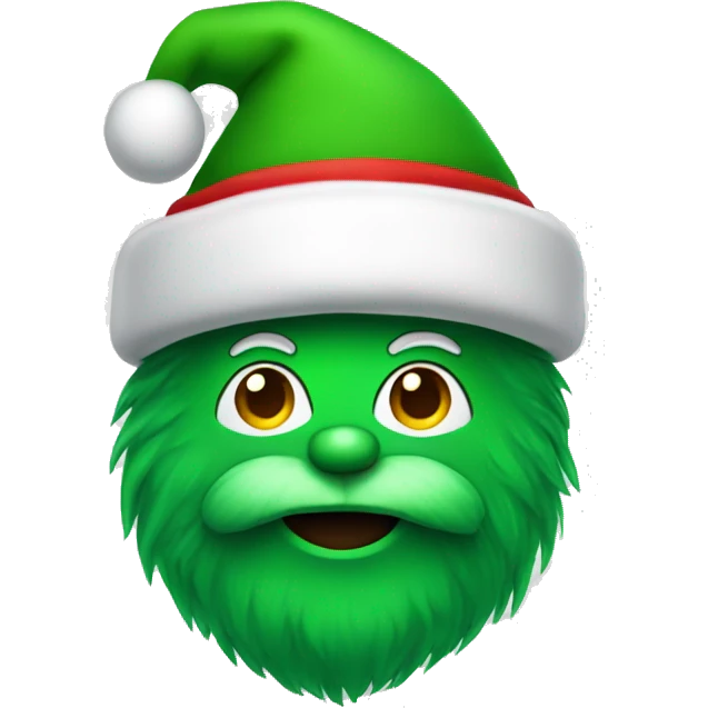 Green fur man with Santa hat emoji
