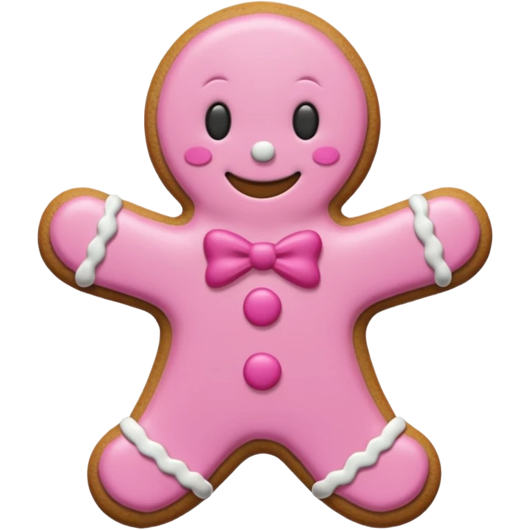 Gingerbread man pink emoji