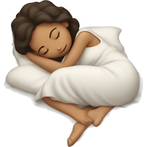 brunette girl sleeping cozy emoji