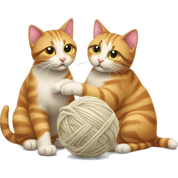 Two cats playing with ball of wool emoji