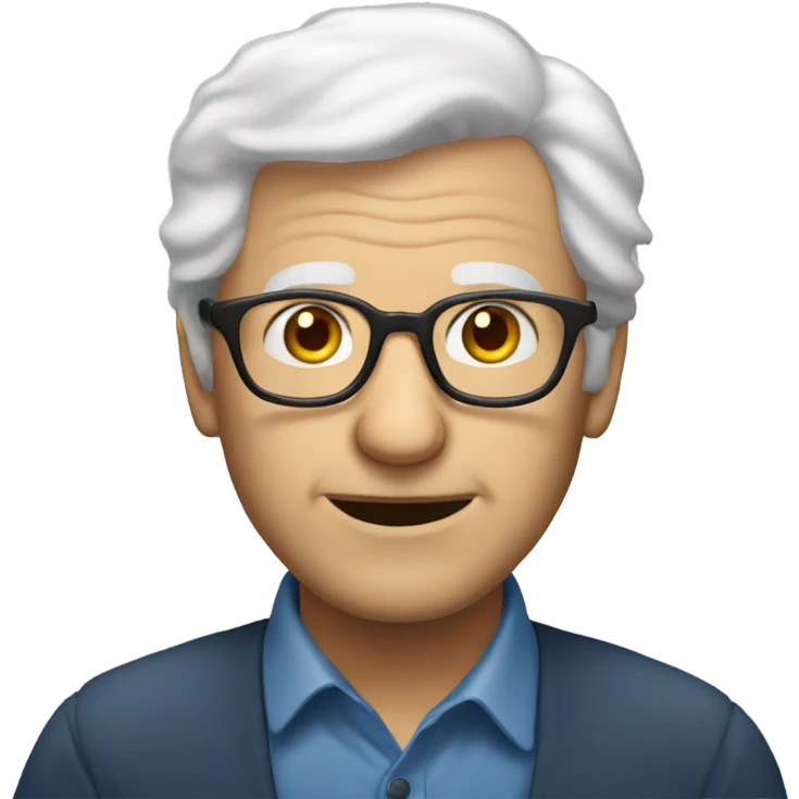 Old man glasses balding white hair emoji