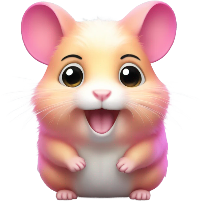 screaming pink hamster emoji