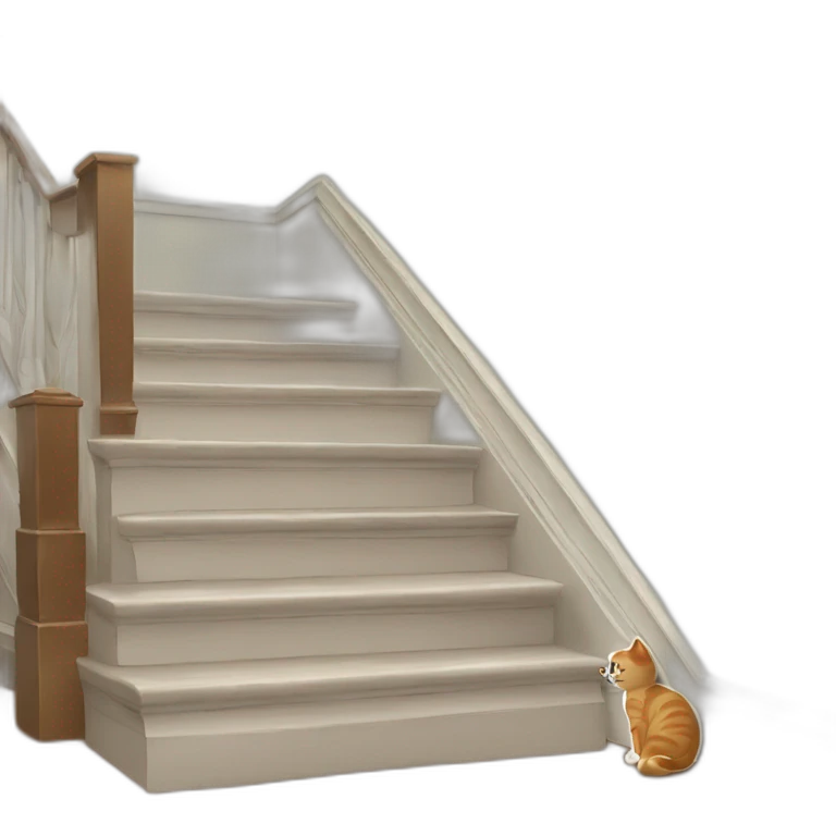 Cat pooping on the stairs emoji