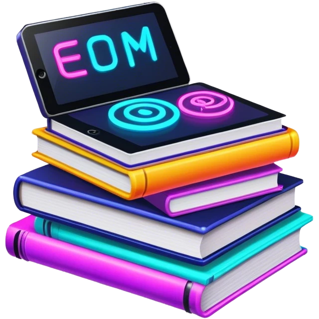 books cyberpunk neon emoji