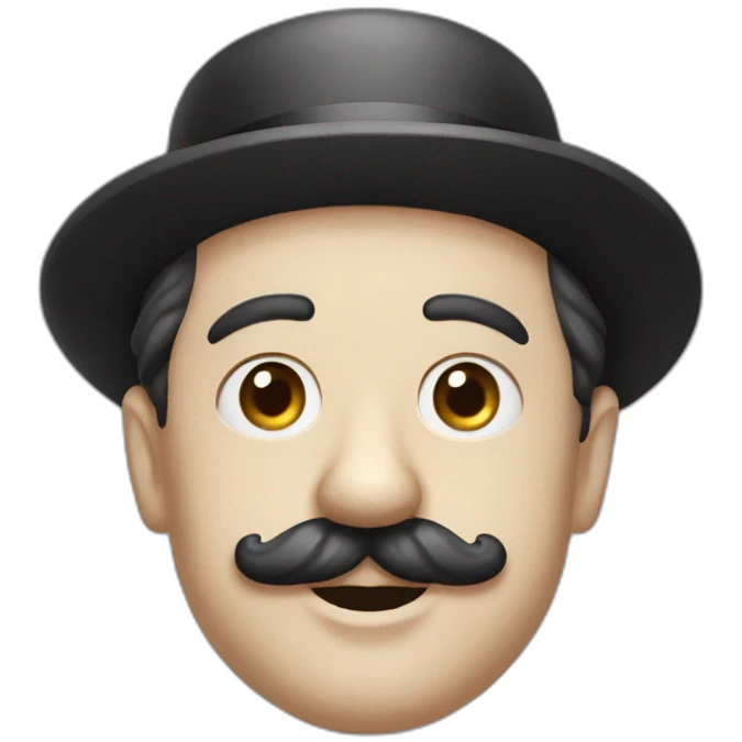 Charlie chaplin no hat black mustache emoji