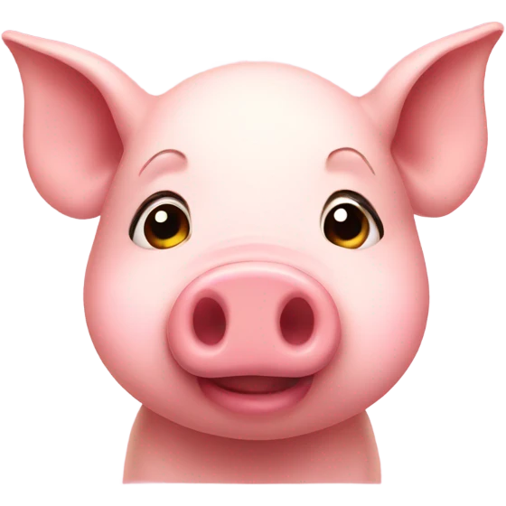 Shy pig emoji