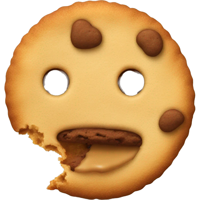 cookie with a bite taken out of it, snickerdoodle emoji