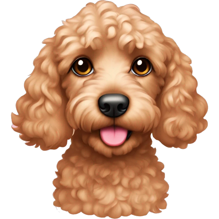 Very cute apricot colored cockapoo with a pink nose emoji