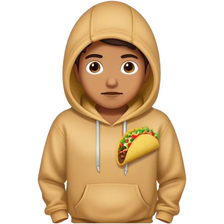 A taco with with a sweats and a hoodie on  emoji