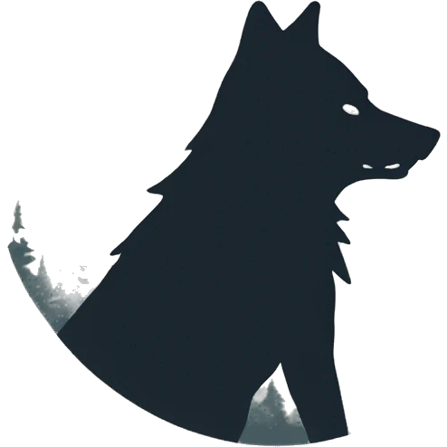siluet of the Wolf in the forrest emoji