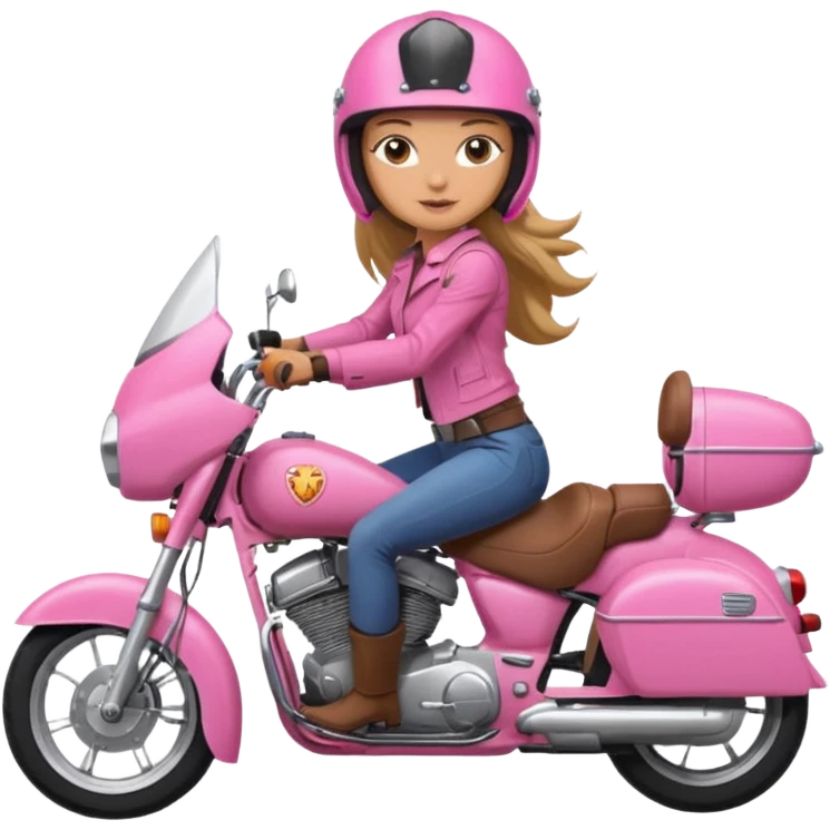 woman rider riding pink motorbiker emoji