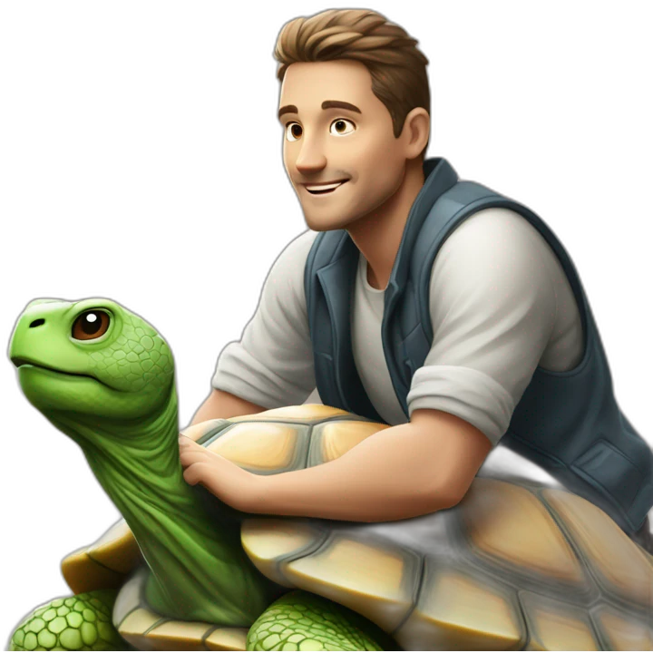 homme sur tortue emoji