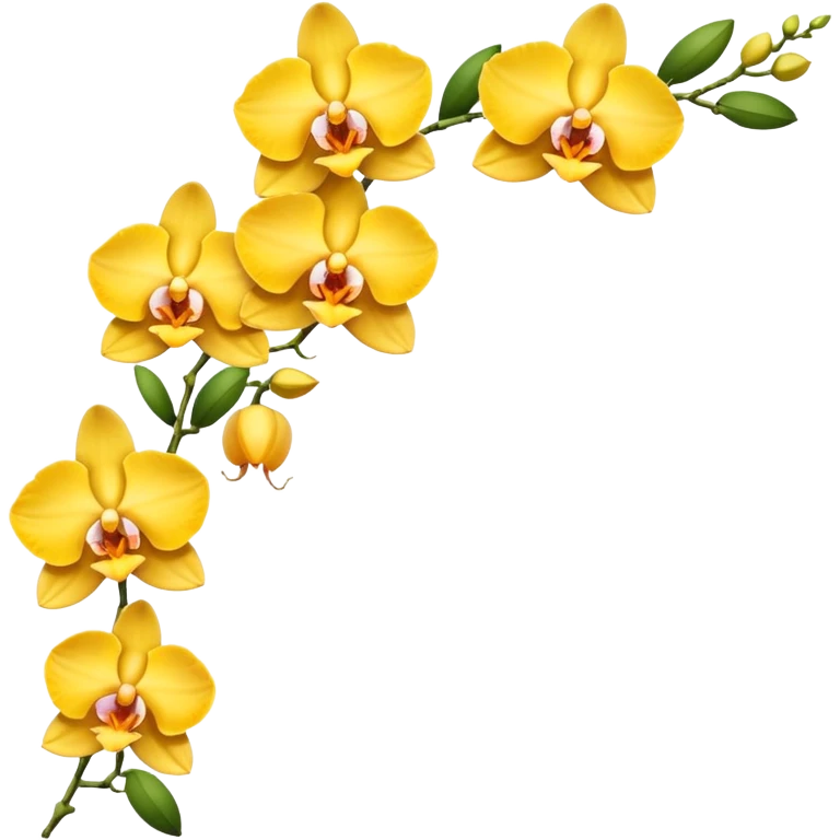 Yellow side facing orchid flower of indian wedding garland emoji