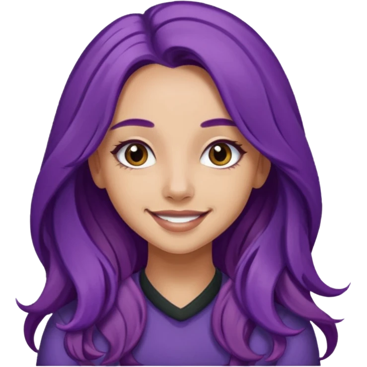 Jade Thirlwall with long purple hair emoji