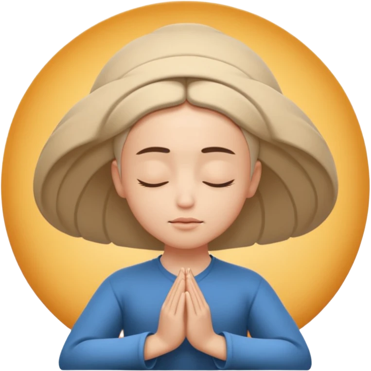 content face typing, eyes closed in a meditative, zen state emoji