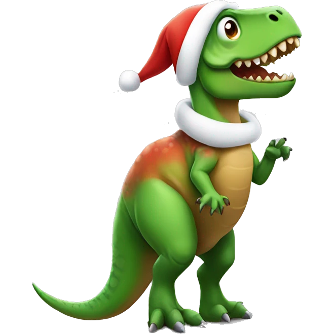 Dinosaur Santa emoji