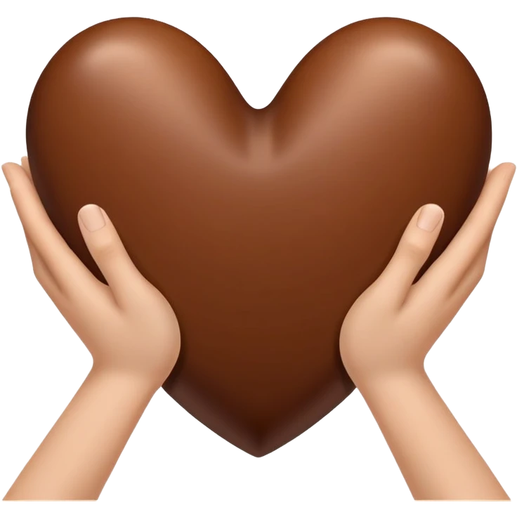 hands inside a brown heart emoji