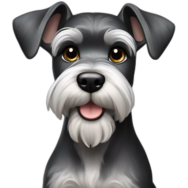 Black and Silver minature schnauzer emoji