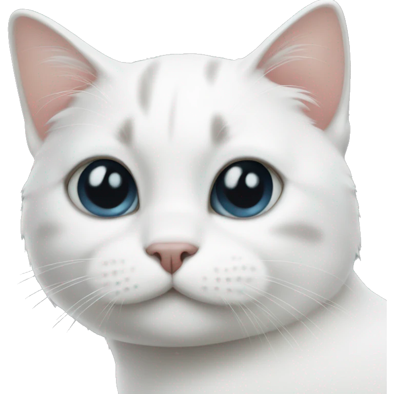 White cat with black spot on face emoji