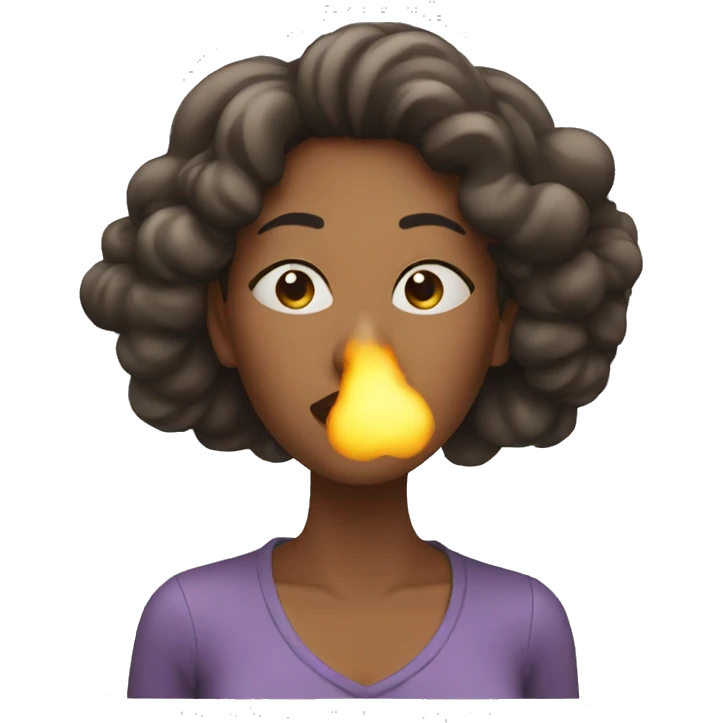 Woman blowing air emoji