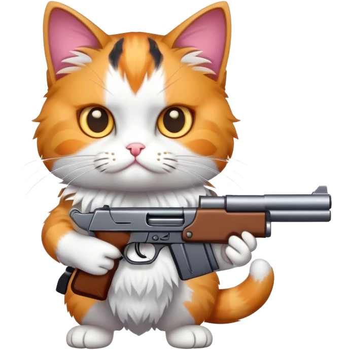 Cat with gun emoji