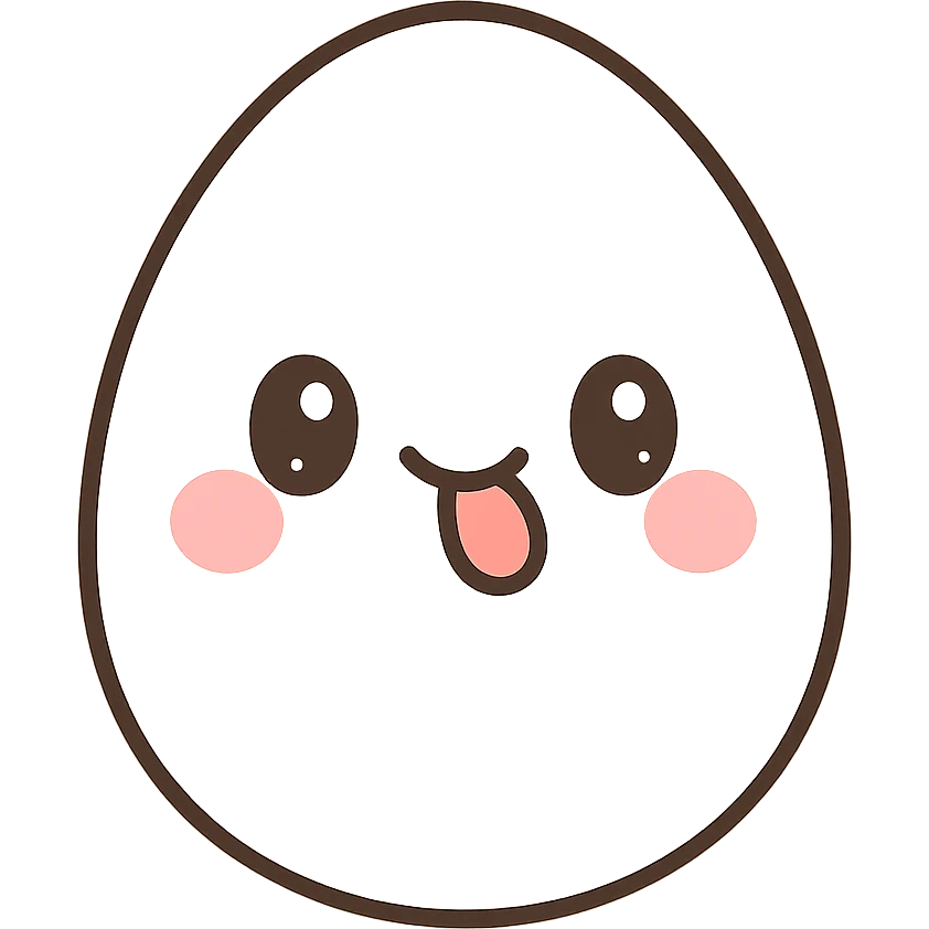 egg with the tongue out, cute style emoji