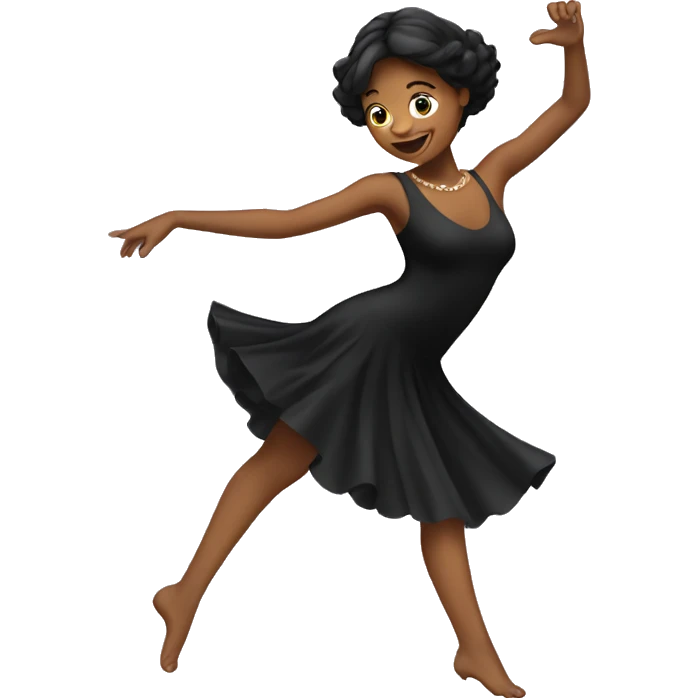 Lady dancing with black dress emoji