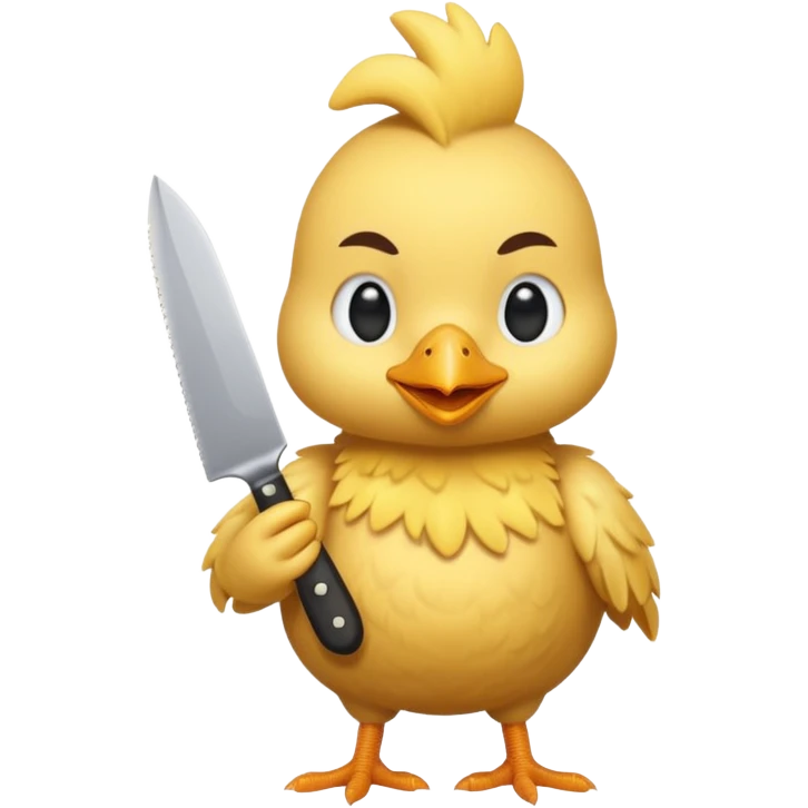 little chicken holding knive emoji