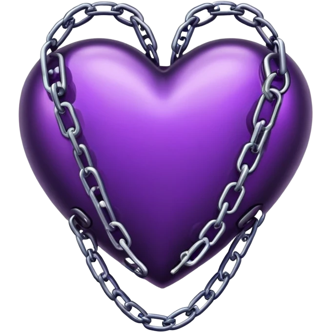 Dark purple heart in chains emoji